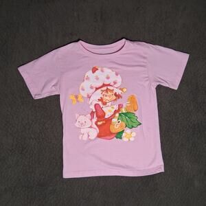 Strawberry Shortcake & Custard Light Pink Girls Shirt Size XS